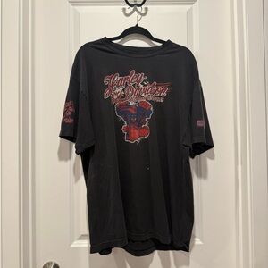 Harley-Davidson Black and Red Short Sleeve Tee - Vintage